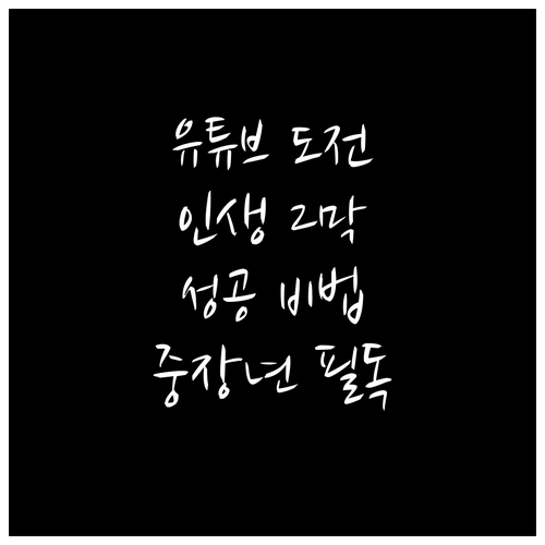인생 2막 유튜브 도전 중장년 크리에이터 성공 비법