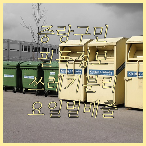 중랑구 중화동 쓰레기 배출: 요일별 완벽 분리법