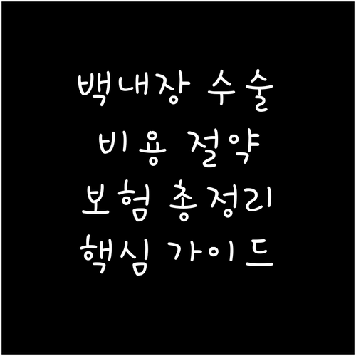 백내장 수술 비용 절약 가이드 건강보험, 실손보험 총정리