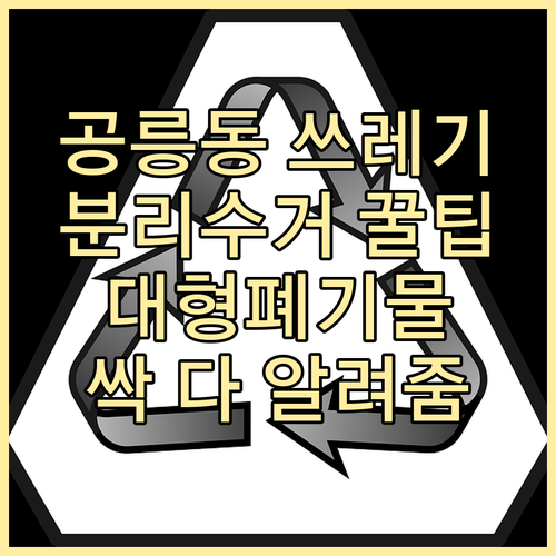공릉동 쓰레기 고민 해결! 분리수거부터 대형 폐기물까지