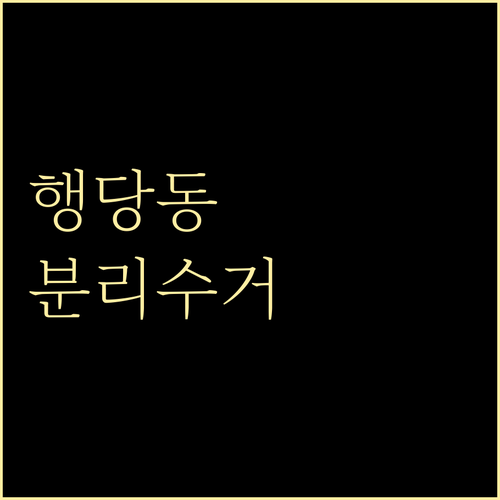 행당동 쓰레기 문제 해결: 올바른 분리배출 방법 및 FAQ
