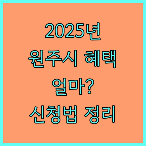 2025 원주시 산후 건강관리 지원금: 대상, 금액, 신청 방법 완벽 정리
