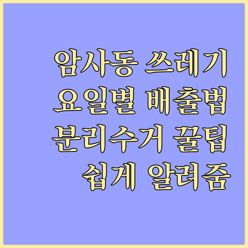 강동구 암사동 쓰레기 배출: 요일별 분리수거 방법