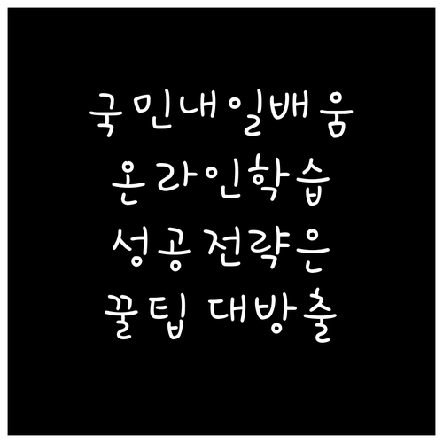 국민내일배움카드 온라인 학습 성공 전략: 훈련 과정 선택부터 꿀팁까지