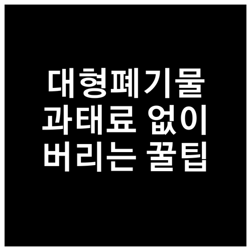 대형폐기물 신고 필수! 성복동 과태료 없는 버리는 꿀팁 대방출