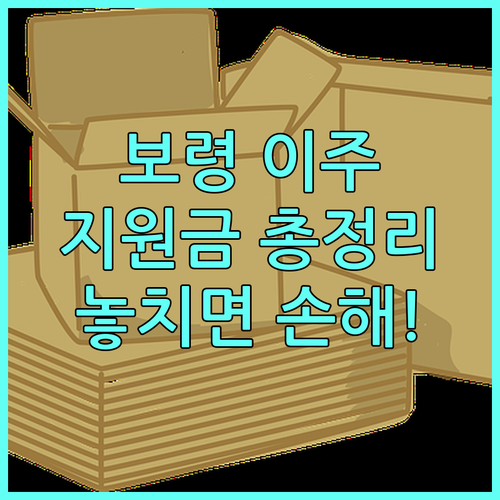 2025년 보령시 이주정착지원금: 자격 조건부터 신청까지, 놓치면 손해!