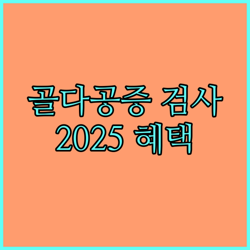 2025년 동대문구 골다공증 검사 지원 혜택 총정리 (신청 방법, 대상)