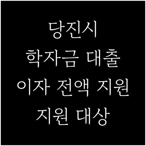 당진시 학자금 대출 이자 전액 지원 대상과 자격 안내