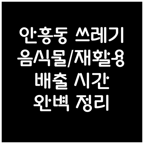 안흥동 일반 음식물 재활용 쓰레기 배출 시간 완벽 정리