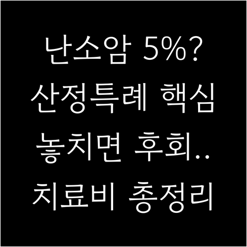 난소암 치료비 5%로 줄이는 법: 산정특례 혜택 총정리
