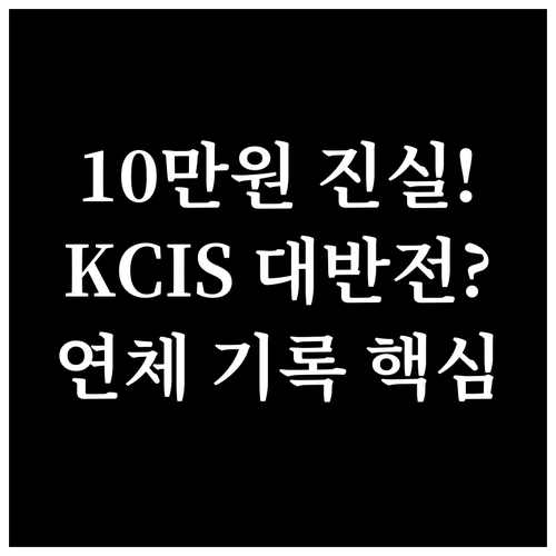 KCIS 100만원 CB사 10만원 연체 등록액의 진실