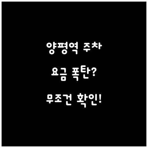 양평역 노상 주차장 요금 체계 및 운영 시간 안내