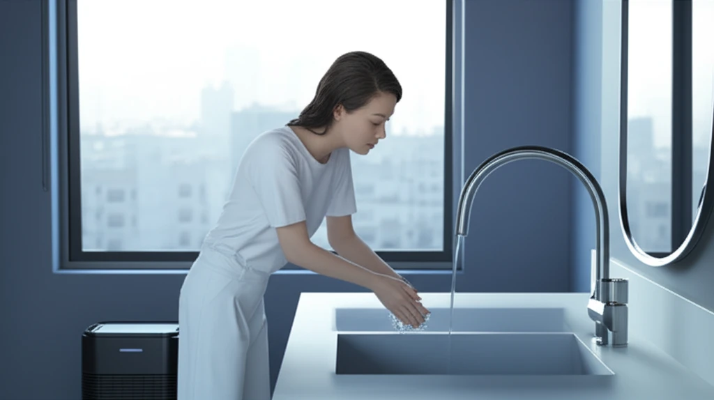 황사 대비 마스크 착용 및 위생 관리 이미지