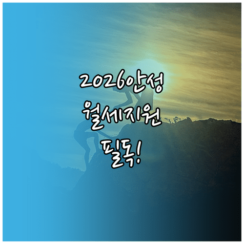 2026 안성시 청년월세지원금 지급 시기 및 제출 서류