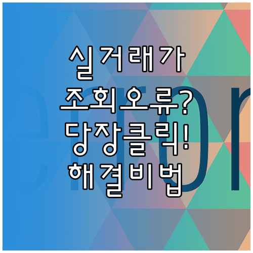 국토교통부 실거래가 조회 오류 해결 방법 및 접속 장애 대처법