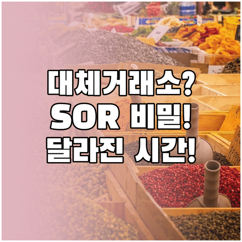스마트주문시스템 SOR 작동 원리 | 대체거래소 주식 거래 시간 안내