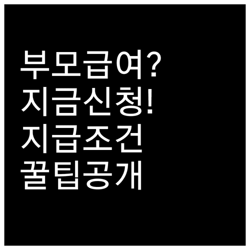 아이를 위한 첫 경제적 선물 부모급여 신청 조건과 방법
