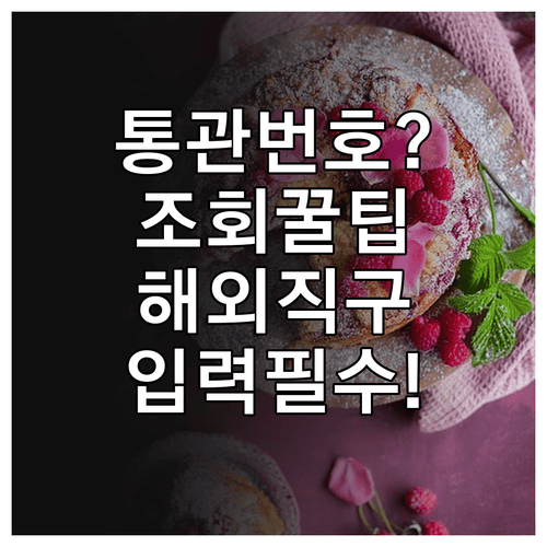 개인통관고유부호 조회부터 해외직구 입력까지