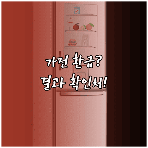 고효율 가전 환급 결과 어디서 확인할까? 판매점과 공단 누리집